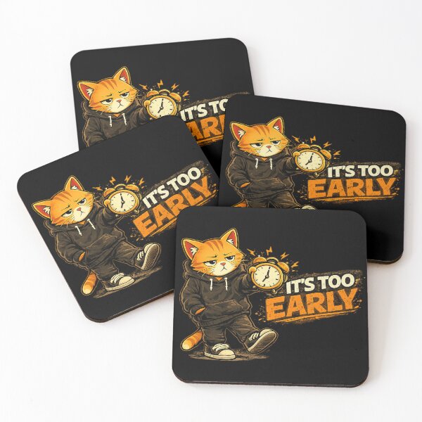Item preview, It's Too Early | Lazy Orange Cat Meme T-Shirt designed and sold by Meow-Attitude.