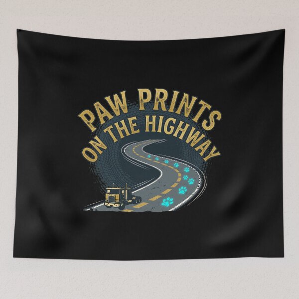 Item preview, Paw Prints On The Highway Truck Driver Dog Dad designed and sold by GiaoCalonas.