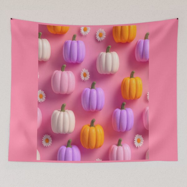Item preview, Cute Pastel Pumpkins and Daisies Autumn Pattern designed and sold by colorful-white.