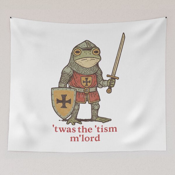Item preview, ’Twas the ’Tism, M’Lord | Medieval Frog Knight Meme Boxy designed and sold by PeaceTypo.