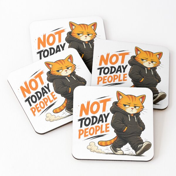 Item preview, Not Today People | Funny Introvert Cat T-Shirt designed and sold by Meow-Attitude.