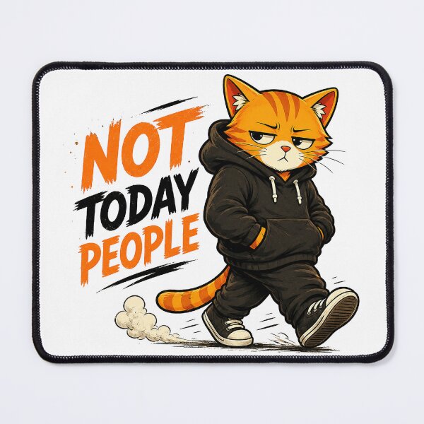 Item preview, Not Today People | Funny Introvert Cat T-Shirt designed and sold by Meow-Attitude.