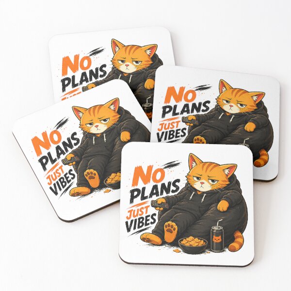 Item preview, No Plans Just Vibes | Funny Lazy Cat Meme T-Shirt designed and sold by Meow-Attitude.