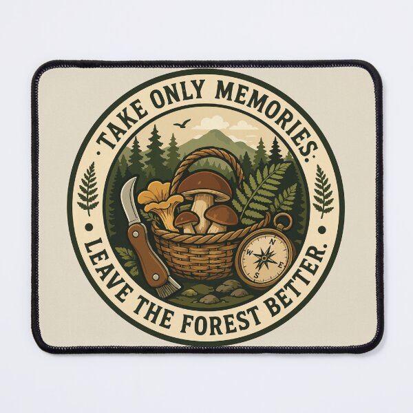 Item preview, Take Only Memories Leave the Forest Better Sticker | Mushroom Foraging | Mycology & Leave No Trace designed and sold by SimplePoDesign.