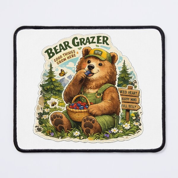 Item preview, Cute Bear grazer Woodland Cottagecore Sticker designed and sold by Abidel.