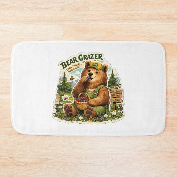 Item preview, Cute Bear grazer Woodland Cottagecore Sticker designed and sold by Abidel.
