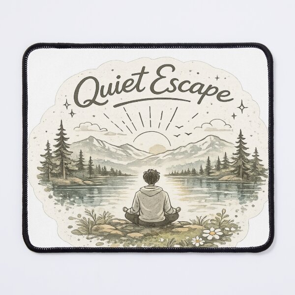 Item preview, . Title Quiet Escape | Minimal Line Art Nature Sticker designed and sold by Genzfirevibes.