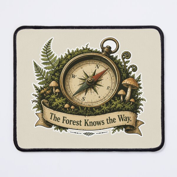 Item preview, The Forest Knows the Way Compass | Mushroom Foraging Gift | Mycology Nature Quote | Woodland Adventure designed and sold by SimplePoDesign.