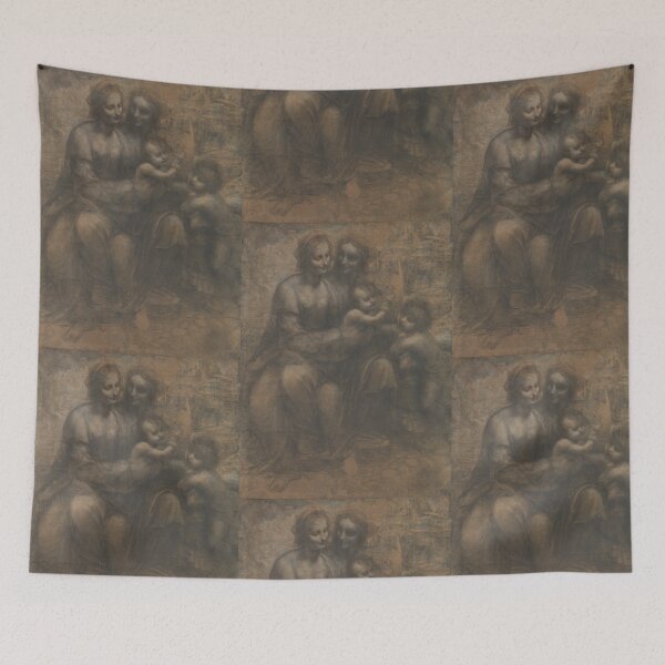 Item preview, The Burlington House Cartoon by Leonardo da Vinci Renaissance Madonna and Child Drawing Print designed and sold by artofuniverse.
