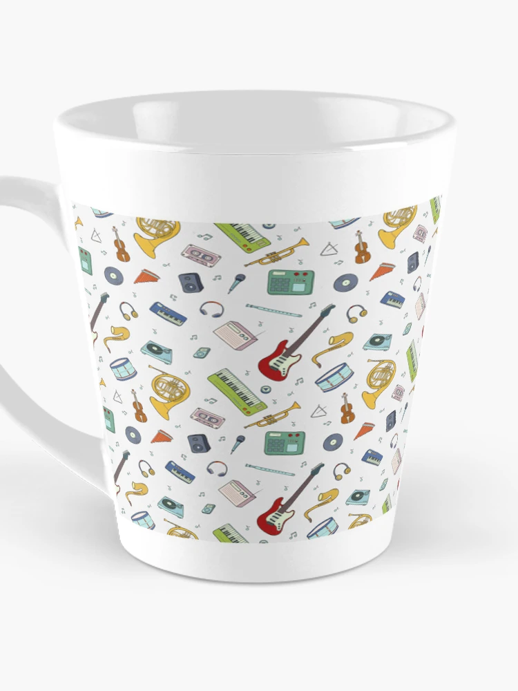 Thumbnail 3 of 4, Coffee Mug, Musical Instruments Pattern designed and sold by TeeGeeTees.