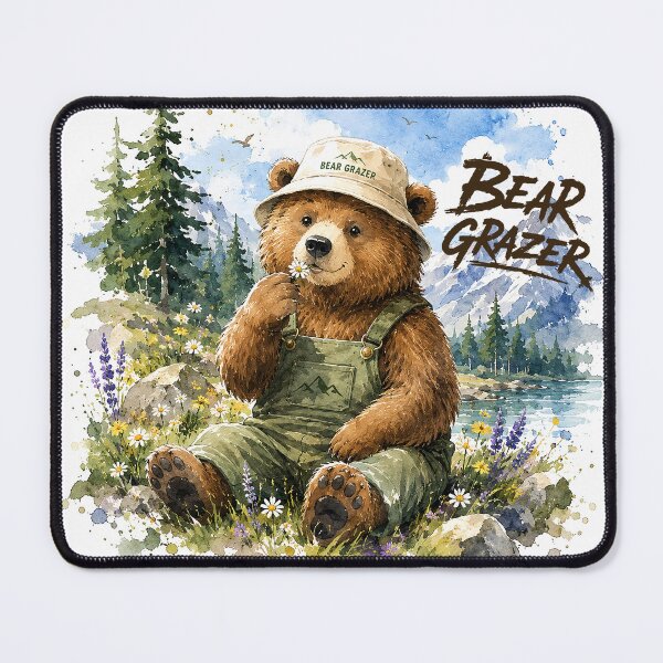 Item preview, Cute Watercolor Bear grazer Nature Illustration designed and sold by Abidel.
