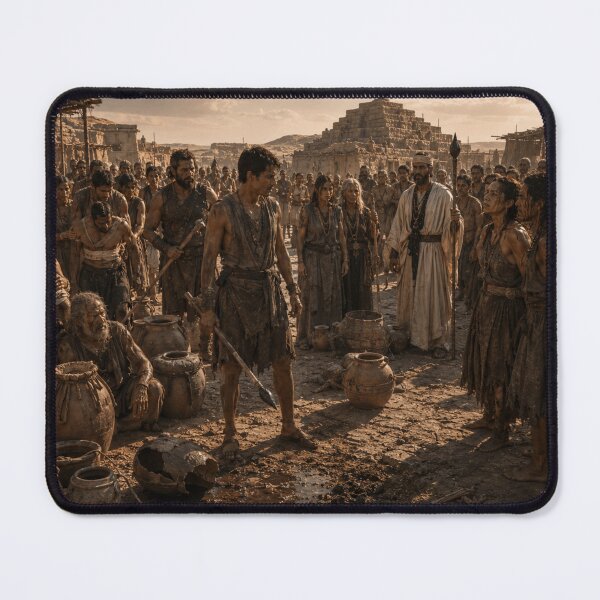 Item preview, Ancient Desert Survival Fantasy Art Print | Prehistoric Water Conflict Wall Art designed and sold by Element Horizon Studio.