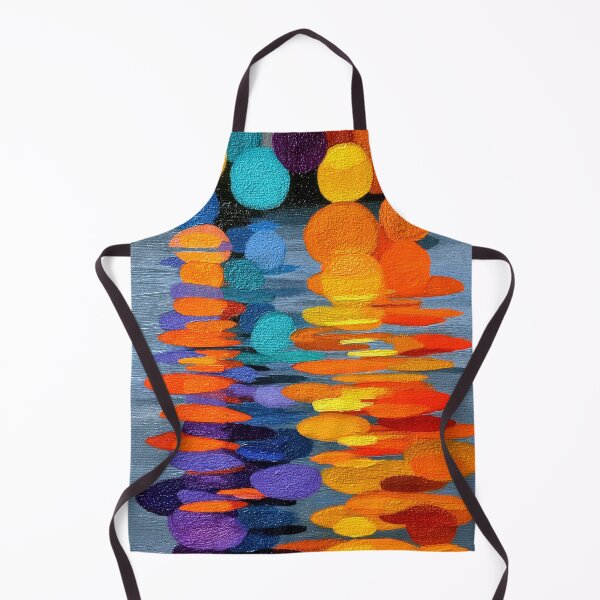 Item preview, Vibrant Abstract Circles Water Reflection Impasto Art designed and sold by colorful-white.