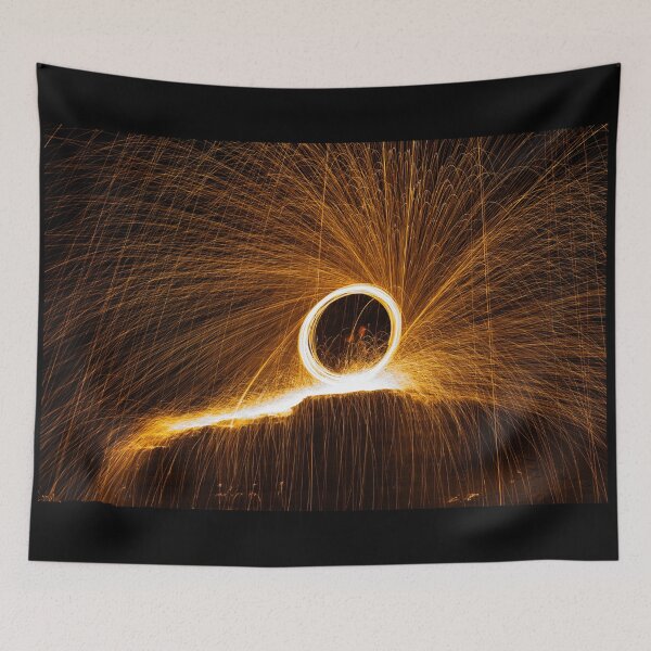 Item preview, Steel Wool Fire Dance Night Long Exposure designed and sold by Amitphotos.