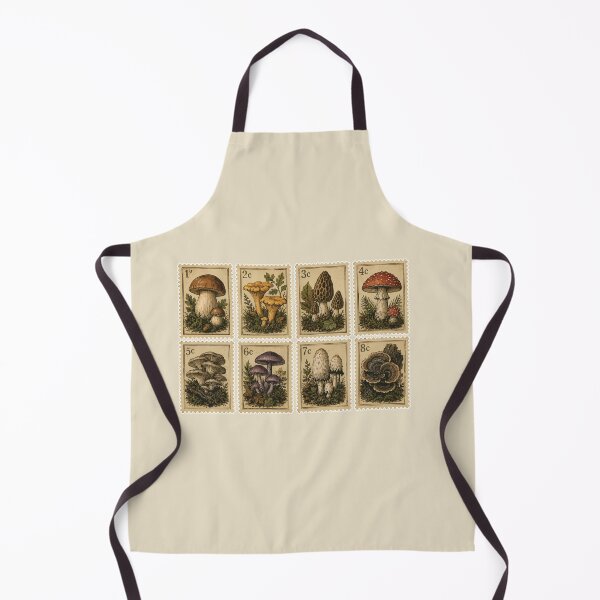 Item preview, Vintage Mushroom Postage Stamps | Mycology Stamp Collection | Forest Fungi Illustration | Cottagecore Nature Art designed and sold by SimplePoDesign.