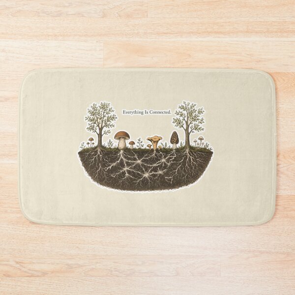 Item preview, Everything Is Connected Mushroom Sticker | Mycelium Network Illustration | Forest Ecology | Mycology Nature Art | Cottagecore designed and sold by SimplePoDesign.