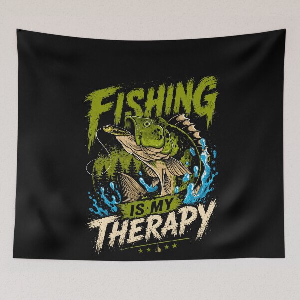 Item preview, Fishing Is My Therapy Angler Outdoorsman Hobby designed and sold by SkeletonsDanger.