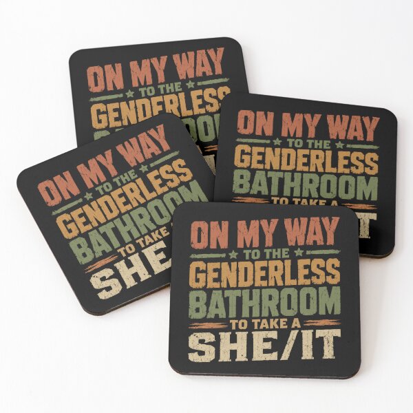 Item preview, On My Way To The Genderless Bathroom To Take A She/It Non Binary Transgender Humor designed and sold by SkeletonsDanger.