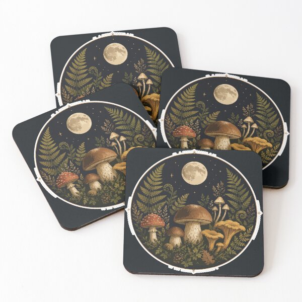 Item preview, Moonlit Mushroom Forest Sticker | Night Mycology Illustration | Full Moon Forest Fungi | Cottagecore Botanical Nature Art designed and sold by SimplePoDesign.
