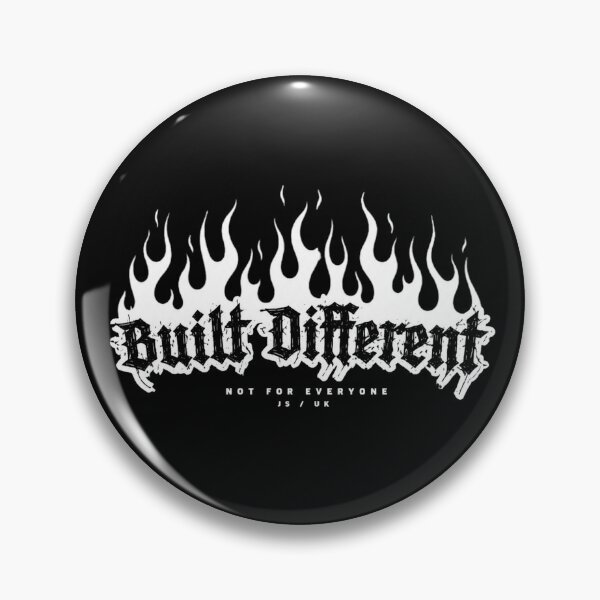 Item preview, Built Different Gothic Flames Typography designed and sold by Jurassic Stitch.