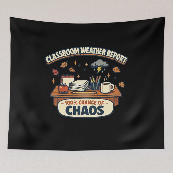 Item preview, Classroom Weather Report Funny Fall Teacher Shirt designed and sold by Concrete Coffee Studio.