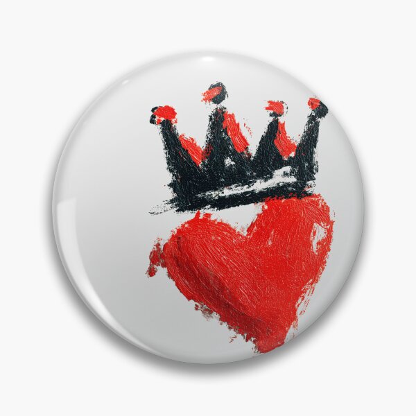 Item preview, Bold Red Heart Black Crown Textured Painting designed and sold by colorful-white.