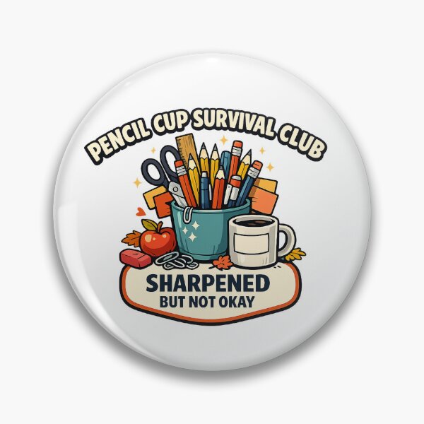 Item preview, Pencil Cup Survival Club Funny Teacher Shirt designed and sold by Concrete Coffee Studio.