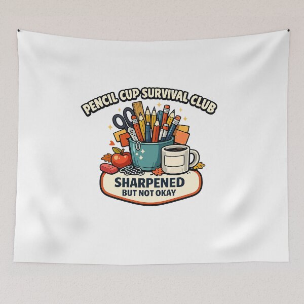 Item preview, Pencil Cup Survival Club Funny Teacher Shirt designed and sold by Concrete Coffee Studio.