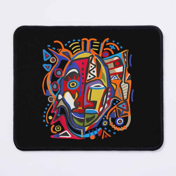 Item preview, African Graffiti Tribal Mask Outsider Art Abstract Graphic designed and sold by SylviaYLaughlin.