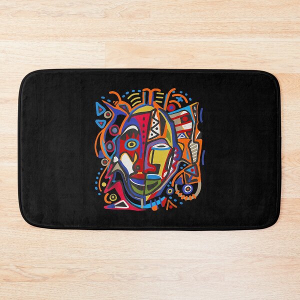 Item preview, African Graffiti Tribal Mask Outsider Art Abstract Graphic designed and sold by SylviaYLaughlin.