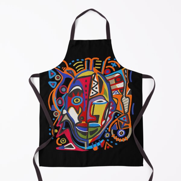 Item preview, African Graffiti Tribal Mask Outsider Art Abstract Graphic designed and sold by SylviaYLaughlin.