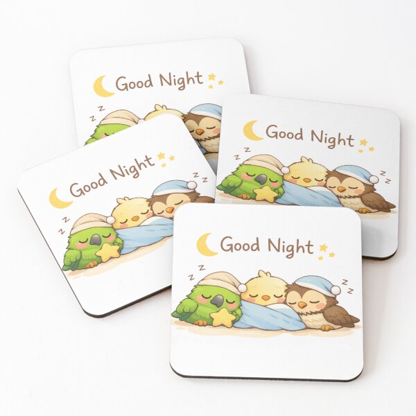 Item preview, Cute Good Night Sleepy Birds – Minimal Pastel Animal Art designed and sold by EdgeSphere.