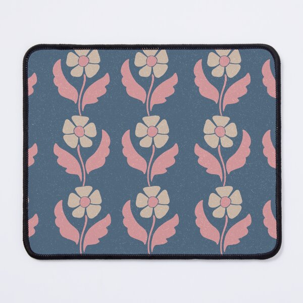 Item preview, Large Blue Folk Floral Vintage Botanical Stripe Pattern Design designed and sold by DColourMuse.