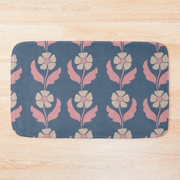 Item preview, Large Blue Folk Floral Vintage Botanical Stripe Pattern Design designed and sold by DColourMuse.