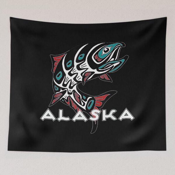 Item preview, Alaska Salmon Fishing Native American Indigenous Tlingit Art designed and sold by SylviaYLaughlin.