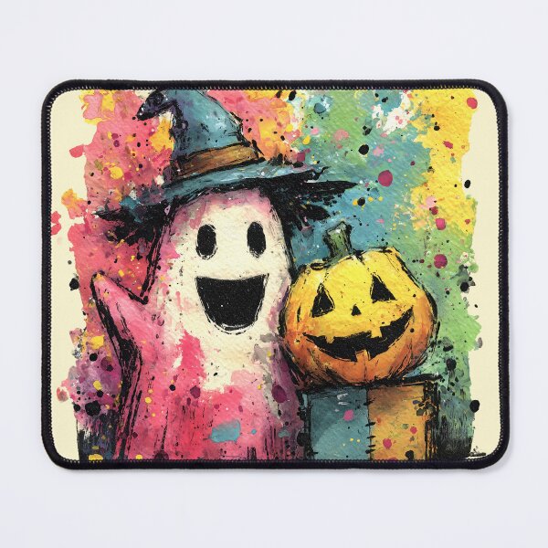 Item preview, Cute Watercolor Ghost and Pumpkin Halloween Art designed and sold by colorful-white.