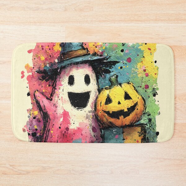 Item preview, Cute Watercolor Ghost and Pumpkin Halloween Art designed and sold by colorful-white.