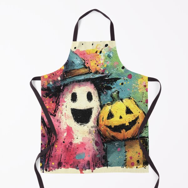 Item preview, Cute Watercolor Ghost and Pumpkin Halloween Art designed and sold by colorful-white.