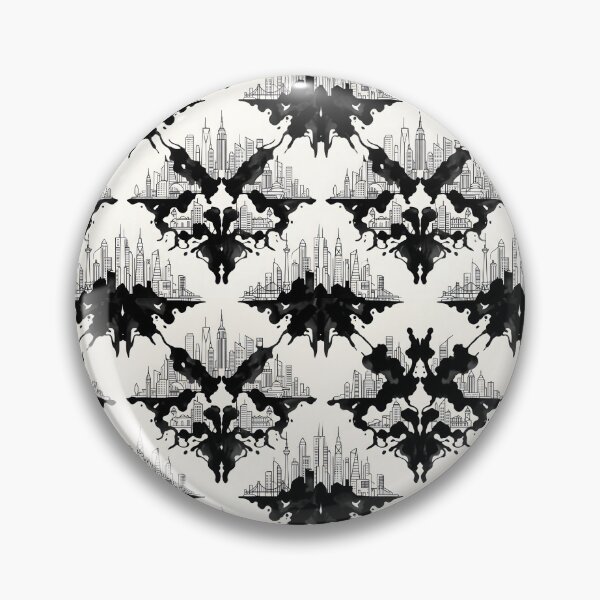 Item preview, Urban Rorschach Inkblot City Skyline Pattern designed and sold by SplashTastic.