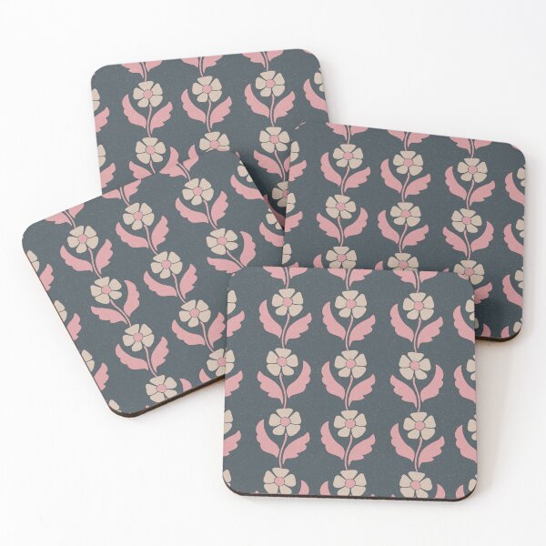 Item preview, Large Navy Folk Floral Vintage Botanical Stripe Pattern Design designed and sold by DColourMuse.