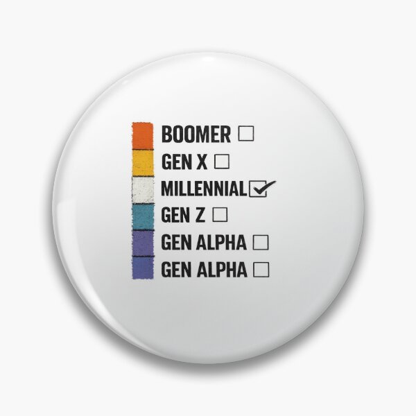 Item preview, Boomer Gen X Millennial Gen Z Gen Alpha Generation Checklist Funny Millennial Gift designed and sold by SHREE ART STUDIO.