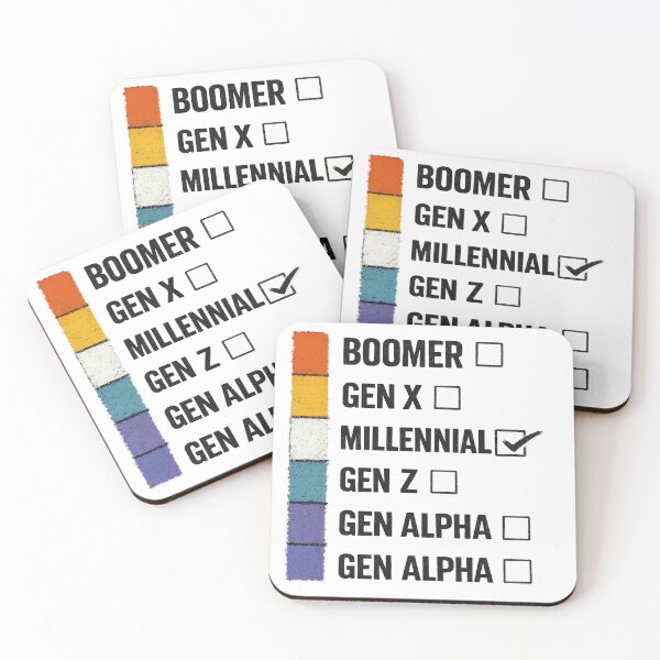 Item preview, Boomer Gen X Millennial Gen Z Gen Alpha Generation Checklist Funny Millennial Gift designed and sold by SHREE ART STUDIO.