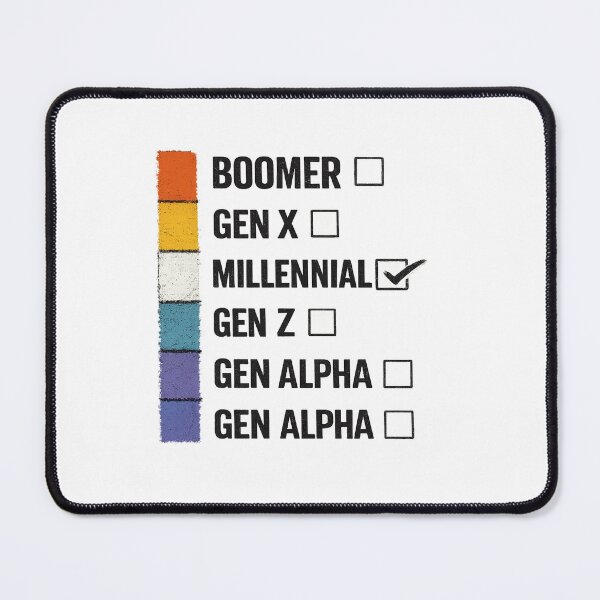 Item preview, Boomer Gen X Millennial Gen Z Gen Alpha Generation Checklist Funny Millennial Gift designed and sold by SHREE ART STUDIO.