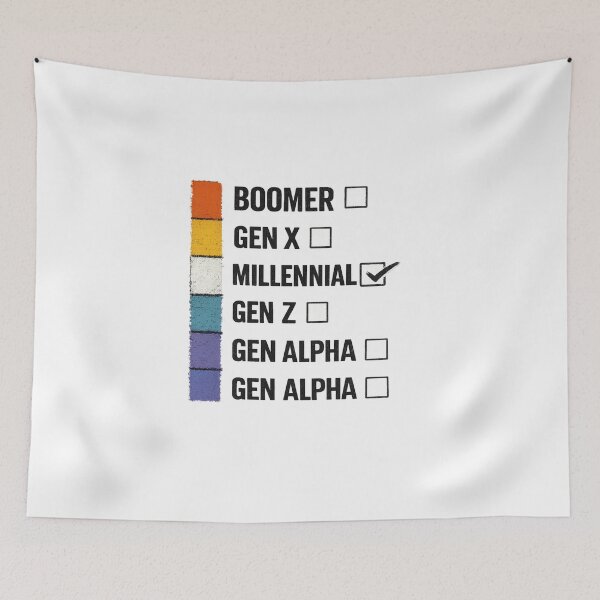 Item preview, Boomer Gen X Millennial Gen Z Gen Alpha Generation Checklist Funny Millennial Gift designed and sold by SHREE ART STUDIO.