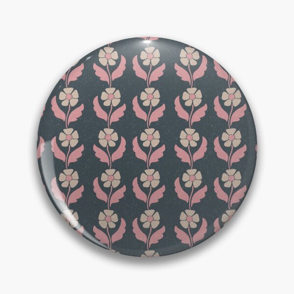 Item preview, Medium Navy Folk Floral Vintage Botanical Stripe Pattern Design designed and sold by DColourMuse.