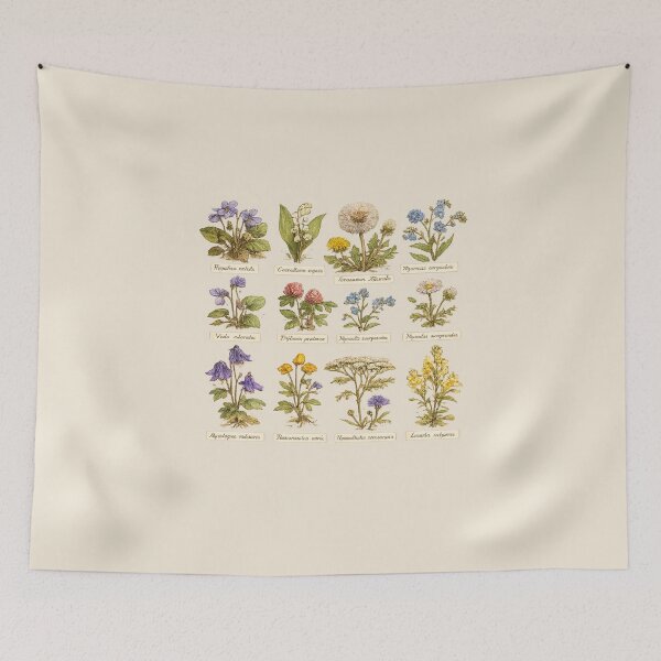 Item preview, Pressed Wildflowers Herbarium Illustration – Victorian Botanical Watercolor Art designed and sold by MagicMakerPh.