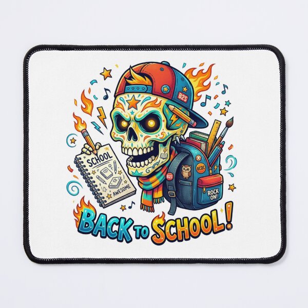 Item preview, Colorful Skull 'Back to School' Graphic designed and sold by bleedsbluedesigns.