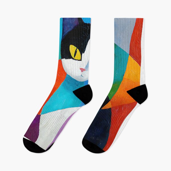 Item preview, Colorful Cubist Cat Art Design – Funny Abstract Picatso designed and sold by SylviaYLaughlin.