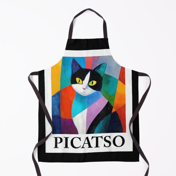 Aperçu de l'œuvre Illustration de chat cubiste coloré – Picatso abstrait amusant créée et vendue par SylviaYLaughlin.
