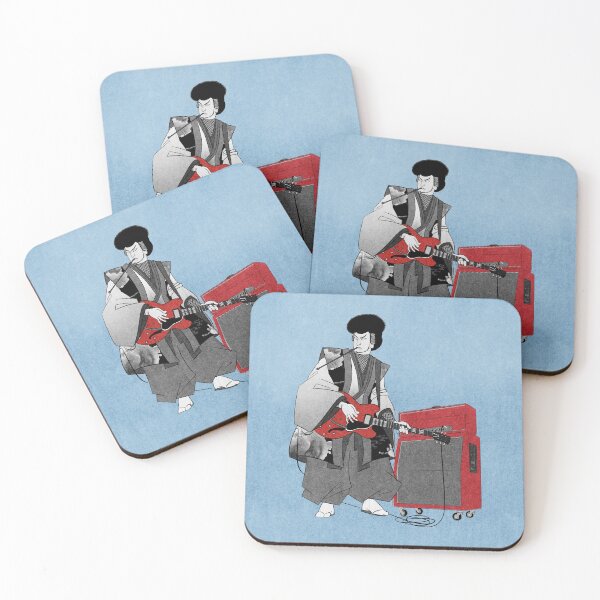 Item preview, Samurai Rock Guitarist Ukiyoe art designed and sold by AkogareWorks.